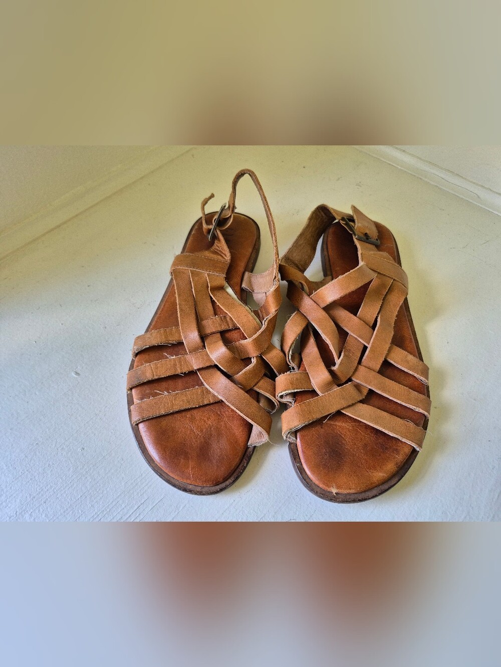 Wittner Brown Leather Strappy Sandals Size 7.5